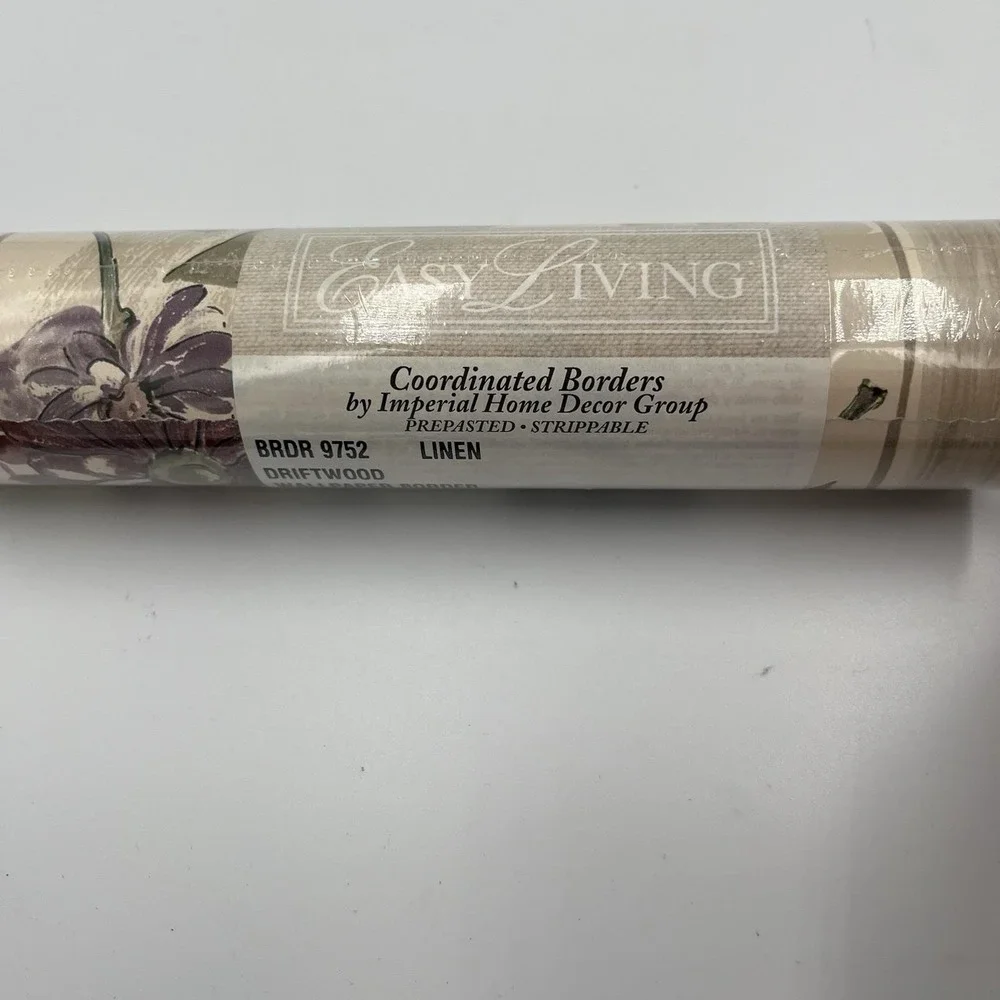 Wallpaper Border Driftwood Linen Sears 5 Yards Each New Floral Cottage Core